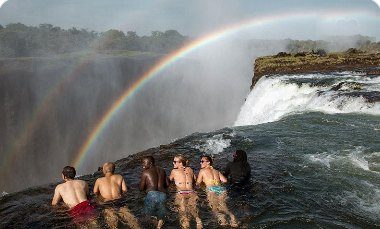 Victoria Falls rainbow near Thorn Tree House, Zambia